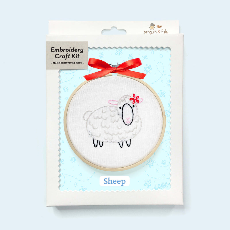 Sheep embroidery kit
