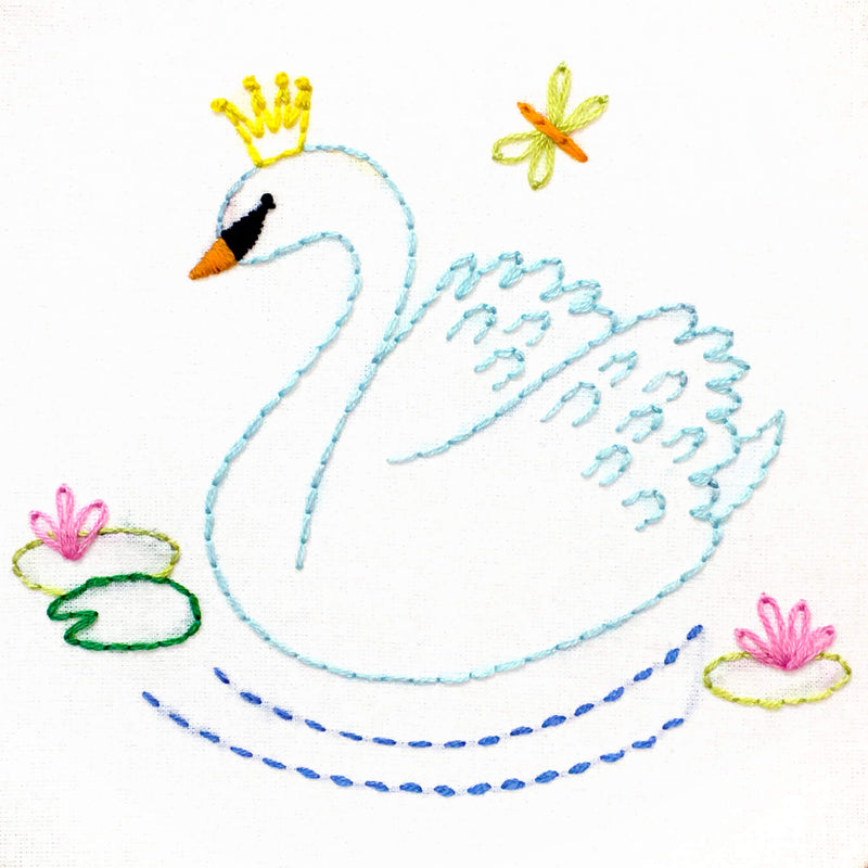 Swan embroidery kit