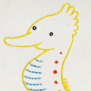 Ss Seahorse embroidery pattern - iron-on
