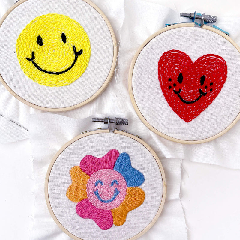 Smiley Heart embroidery kit