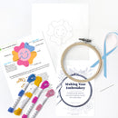 Smiley Flower embroidery kit