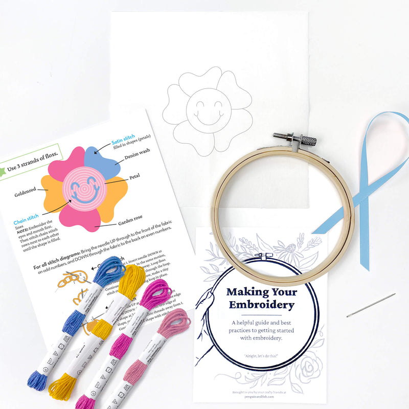 Smiley 3 embroidery kit bundle