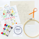 Stitching Raccoon Sampler embroidery kit