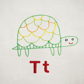 Tt Turtle embroidery pattern - iron-on