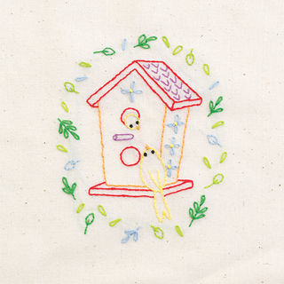 Tweet House embroidery pattern - iron-on