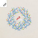 Tweet Wreath embroidery pattern - PDF