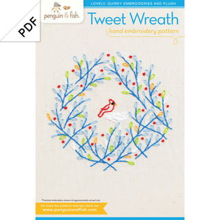 Tweet Wreath embroidery pattern - PDF