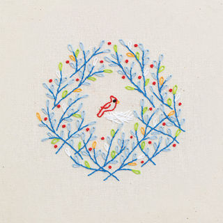 Tweet Wreath embroidery pattern - iron-on