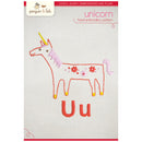 Uu Unicorn embroidery pattern - iron-on