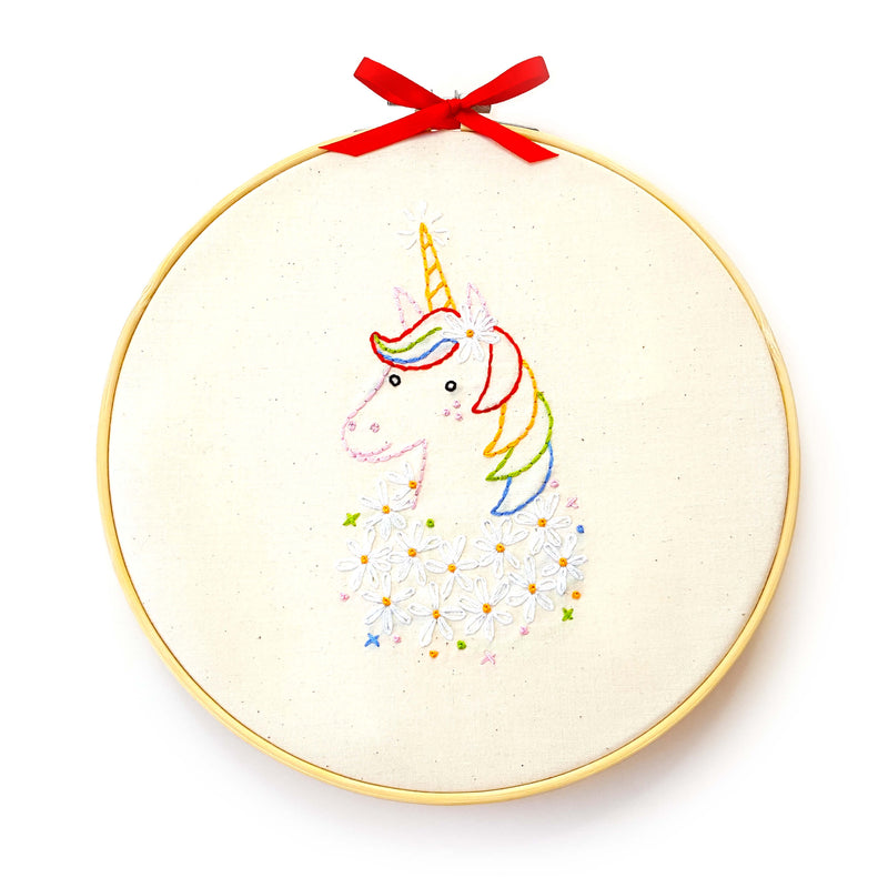 Unicorn embroidery kit for beginners
