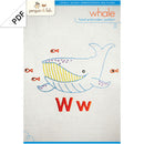 Ww Whale embroidery pattern - PDF
