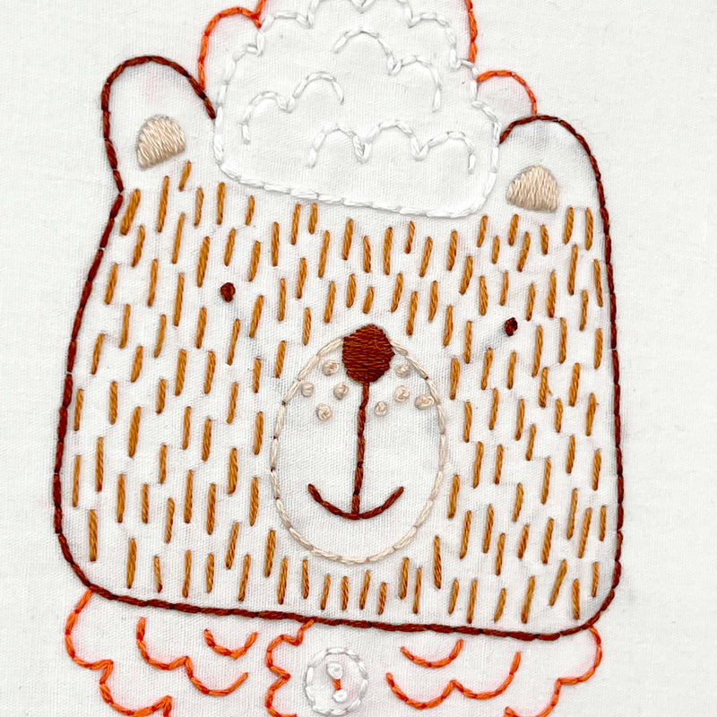Winter Grizzly embroidery kit