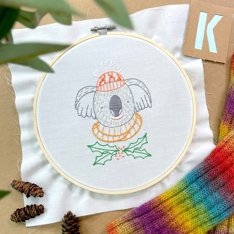 Winter Koala embroidery kit