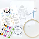 Winter Panda embroidery kit