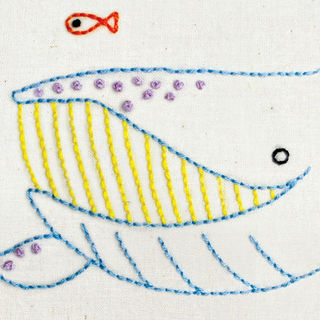 Ww Whale embroidery pattern - PDF