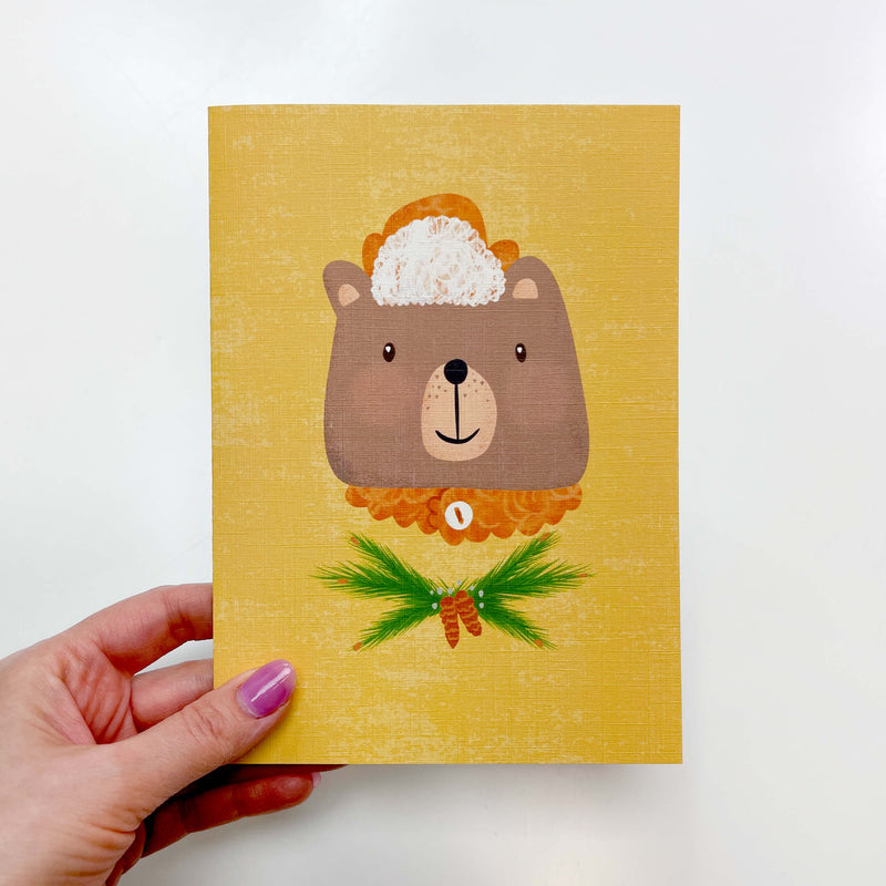 Winter Grizzly greeting card