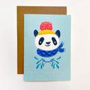 Winter Panda greeting card