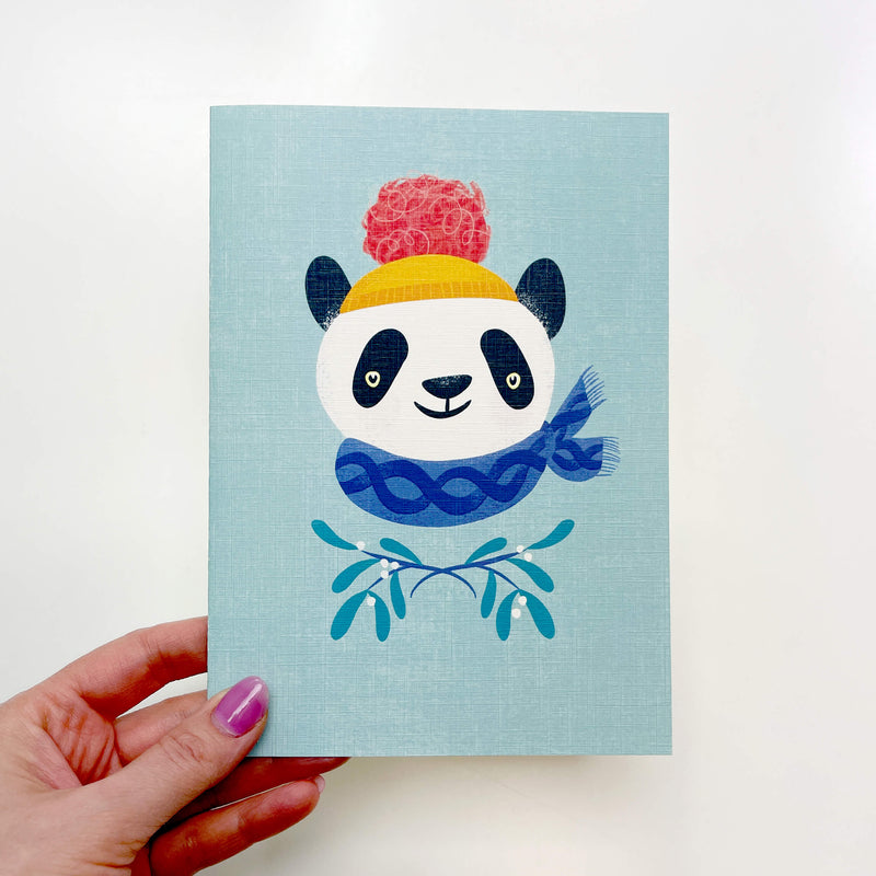 Winter Panda greeting card