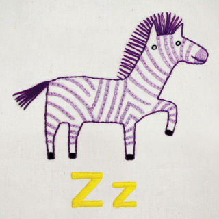 Zz Zebra embroidery pattern - iron-on