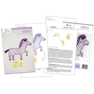 Zz Zebra embroidery pattern - iron-on