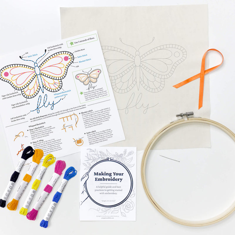 Butterfly embroidery kit