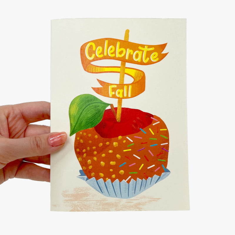 'Celebrate Fall' Caramel Apple card