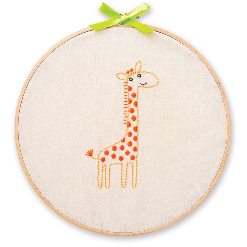Giraffe embroidery kit for beginners