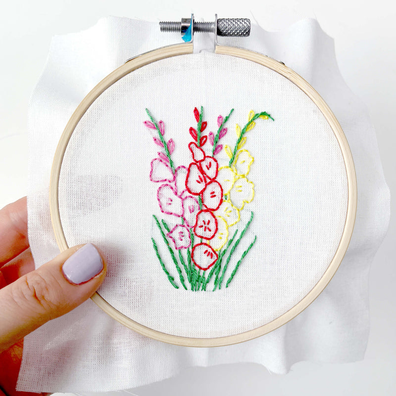 Gladiolus embroidery kit