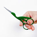 4.5-inch colorful stork embroidery scissors