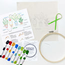 Houseplants embroidery kit