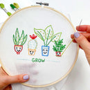 Houseplants embroidery kit