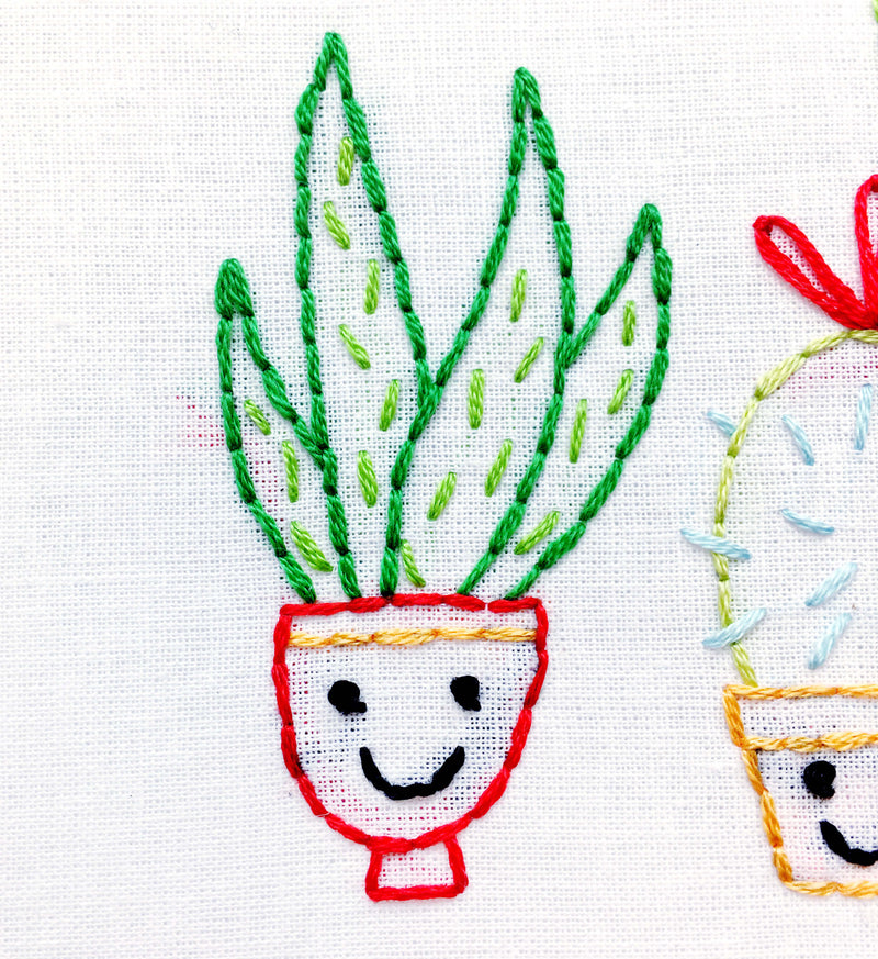 Houseplants embroidery kit