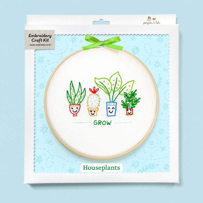 succulent embroidery kit Houseplants embroidery kit