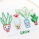 Houseplants embroidery kit