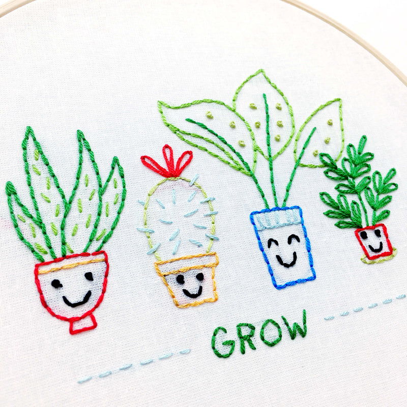 house plant embroidery Houseplants embroidery kit
