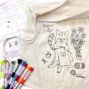 Knitty Kitty drawstring bag embroidery kit