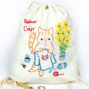 Knitty Kitty drawstring bag embroidery kit