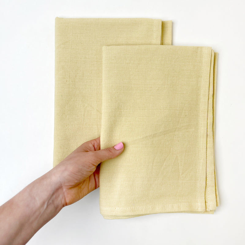 Mustard cotton tea towels - set of 2