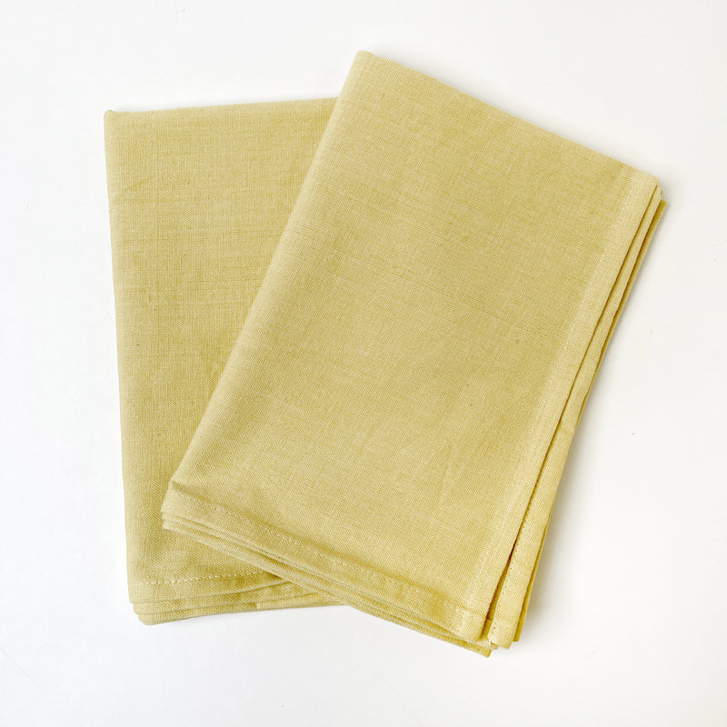 Mustard cotton tea towels - set of 2