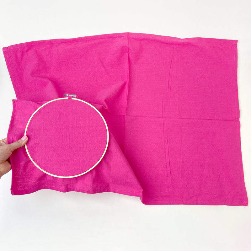 Bright Pink cotton tea towels - set of 2