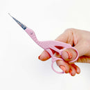 4.5-inch colorful stork embroidery scissors