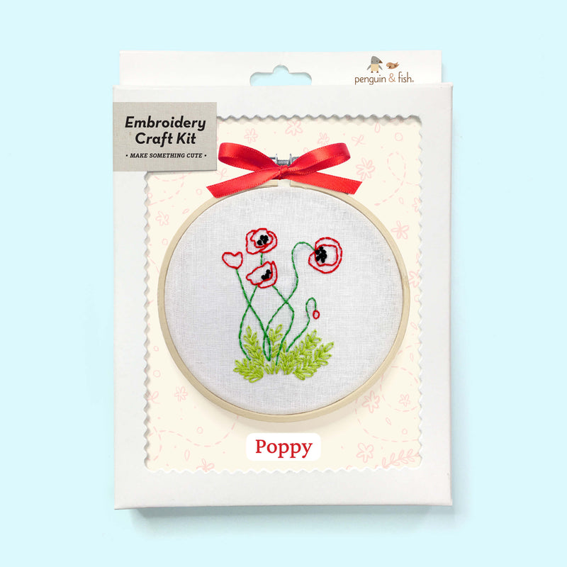 Poppy embroidery kit