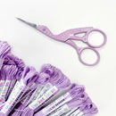 4.5-inch colorful stork embroidery scissors
