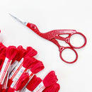 4.5-inch colorful stork embroidery scissors