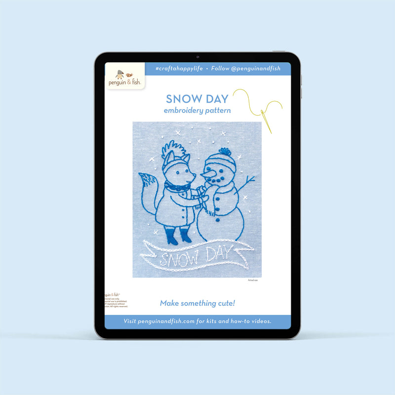 Snow Day embroidery pattern - PDF - Freebie
