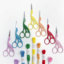 4.5-inch colorful stork embroidery scissors
