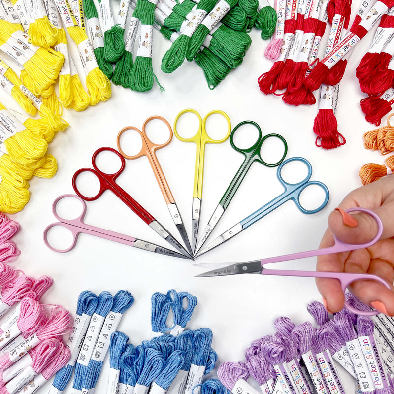 4.5-inch colorful straight embroidery scissors