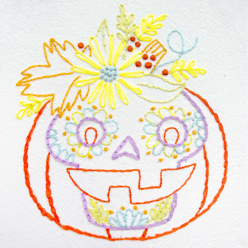 Sugar Skull-O’-Lantern embroidery kit
