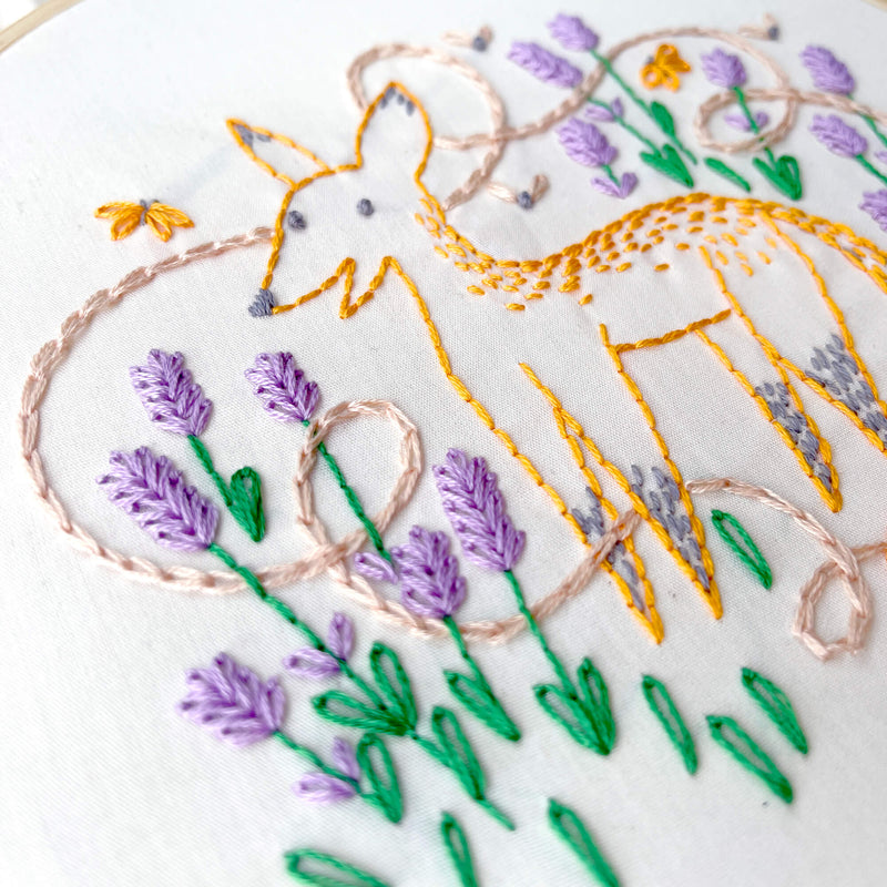 Summer Fox embroidery kit