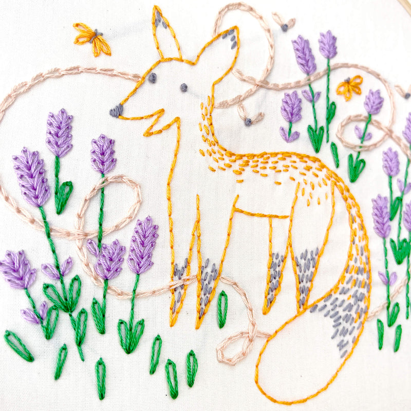 Summer Fox embroidery kit